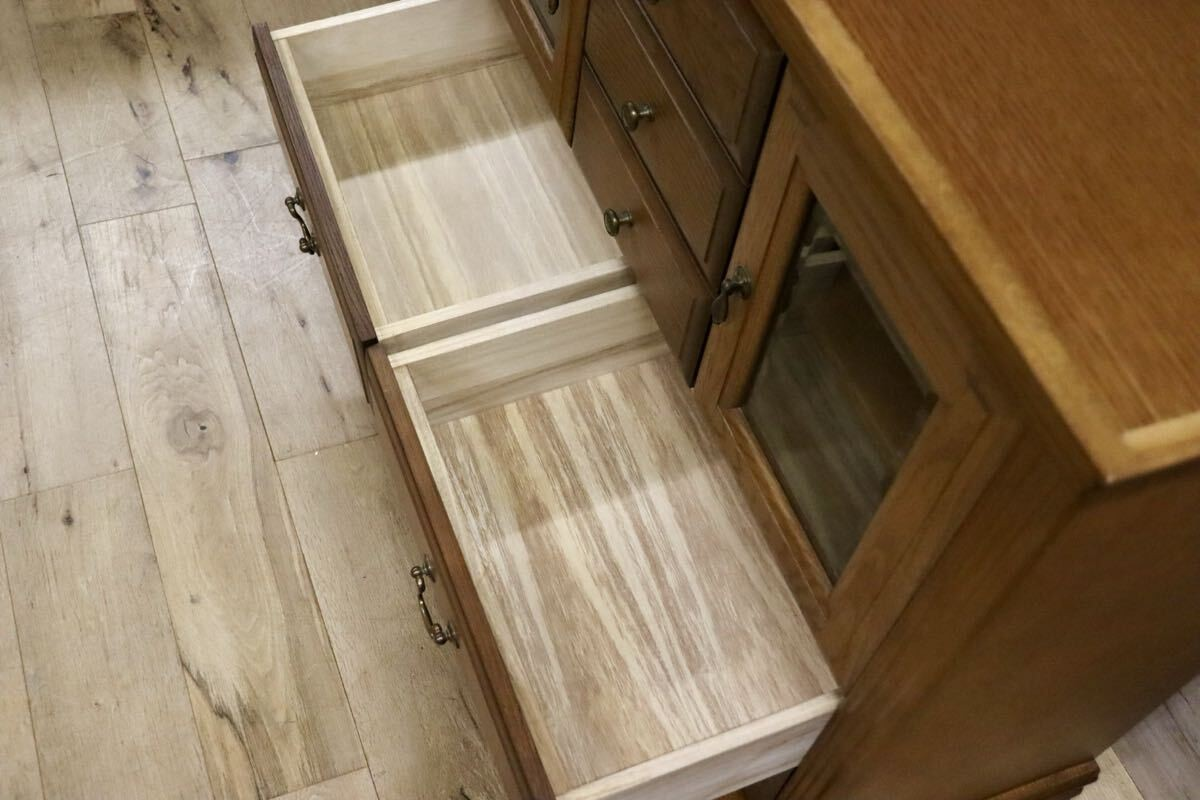 GMIS344○大雪木工 エバンシー サイドボード キャビネット リビングボード 飾り棚 収納家具 楢材 旭川家具