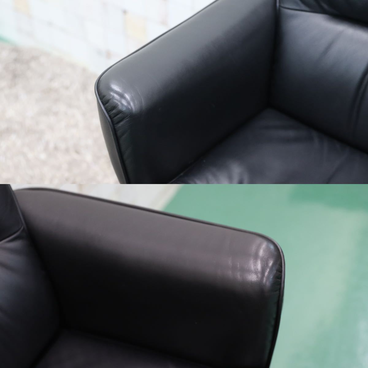 GMFK12F○karimoku / カリモク 書斎椅子 黒 本革 デスクチェア 椅子 