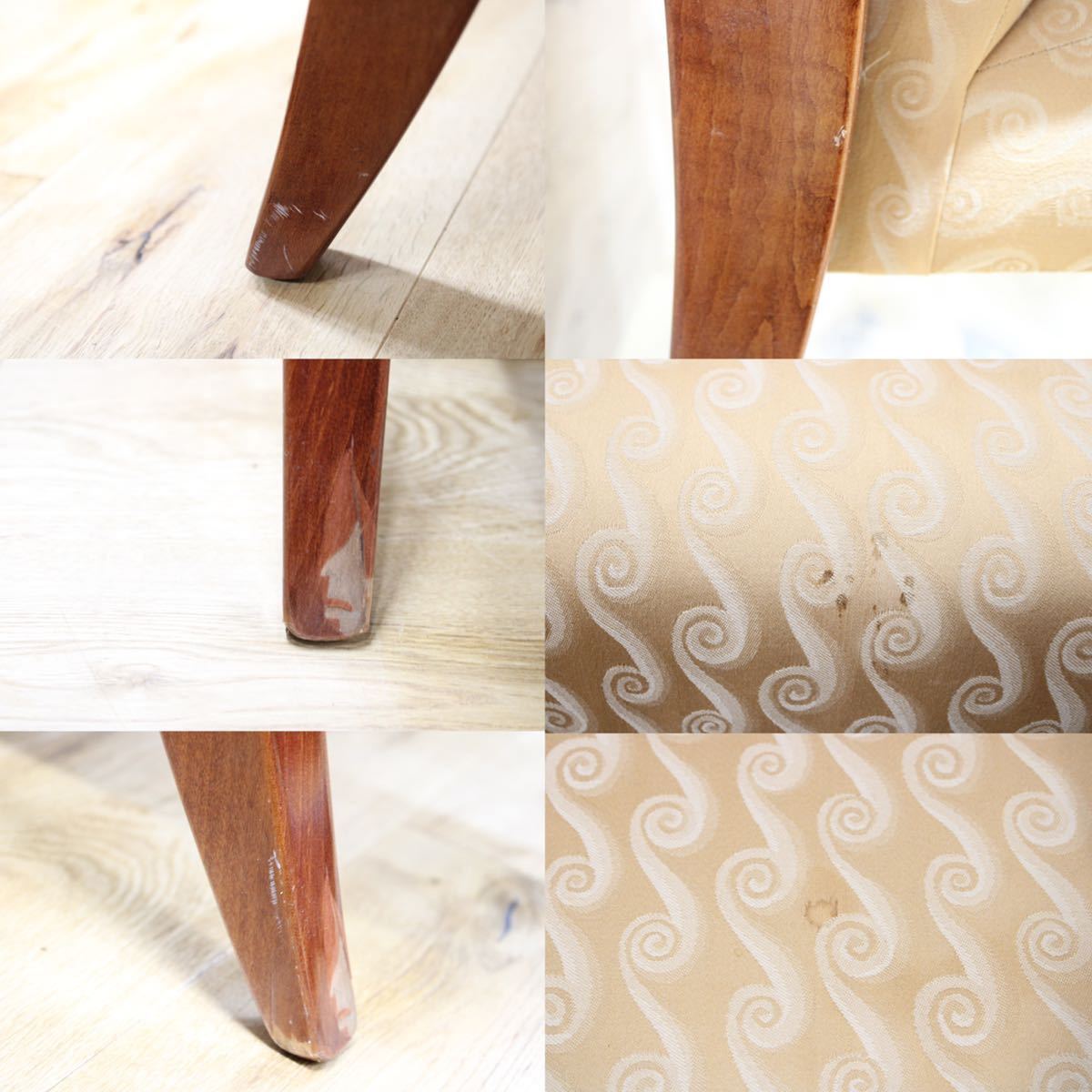 GMFH102○Bonventure / ボナベンチャー ダイニングチェア アームチェア 椅子 ファブリック カナダ製 希少