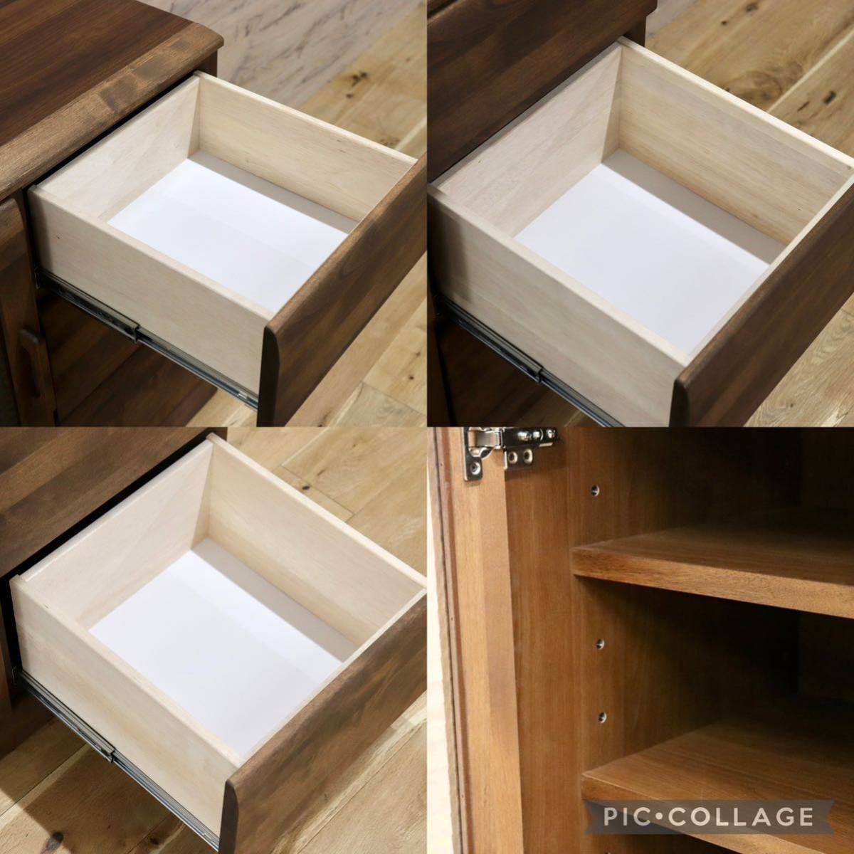 GMFK541B○隈木工所 フレスコ キャビネット 収納棚 チェスト リビング収納 天然木 アルダー材 オイル塗装 大川家具 定価約8.2万 展示品