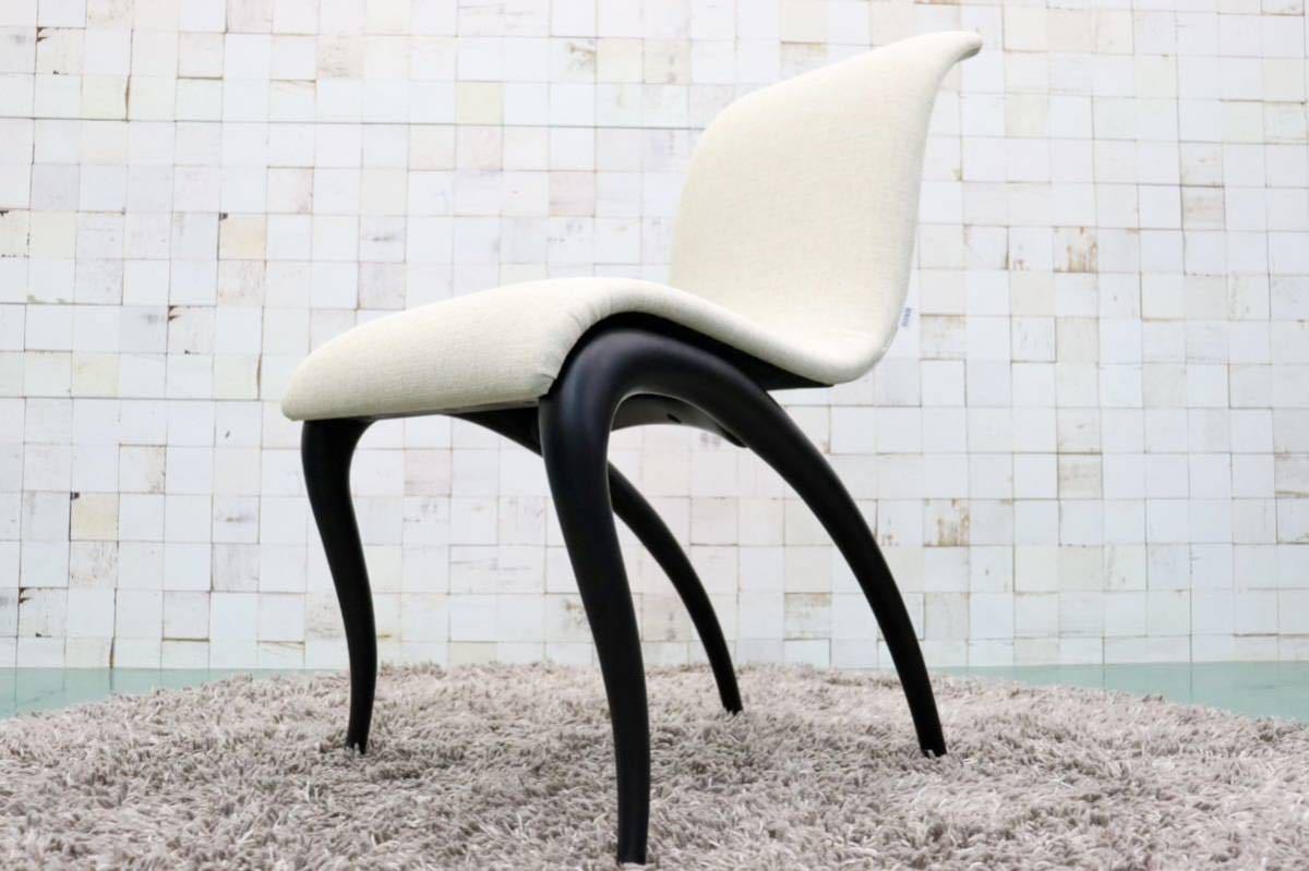 GMFT208B○porada / ポラダ ANXIE CHAIR アンクシーチェア ダイニングチェア ファブリック チェリー材 アクタス 定価約14万 新規張替え済