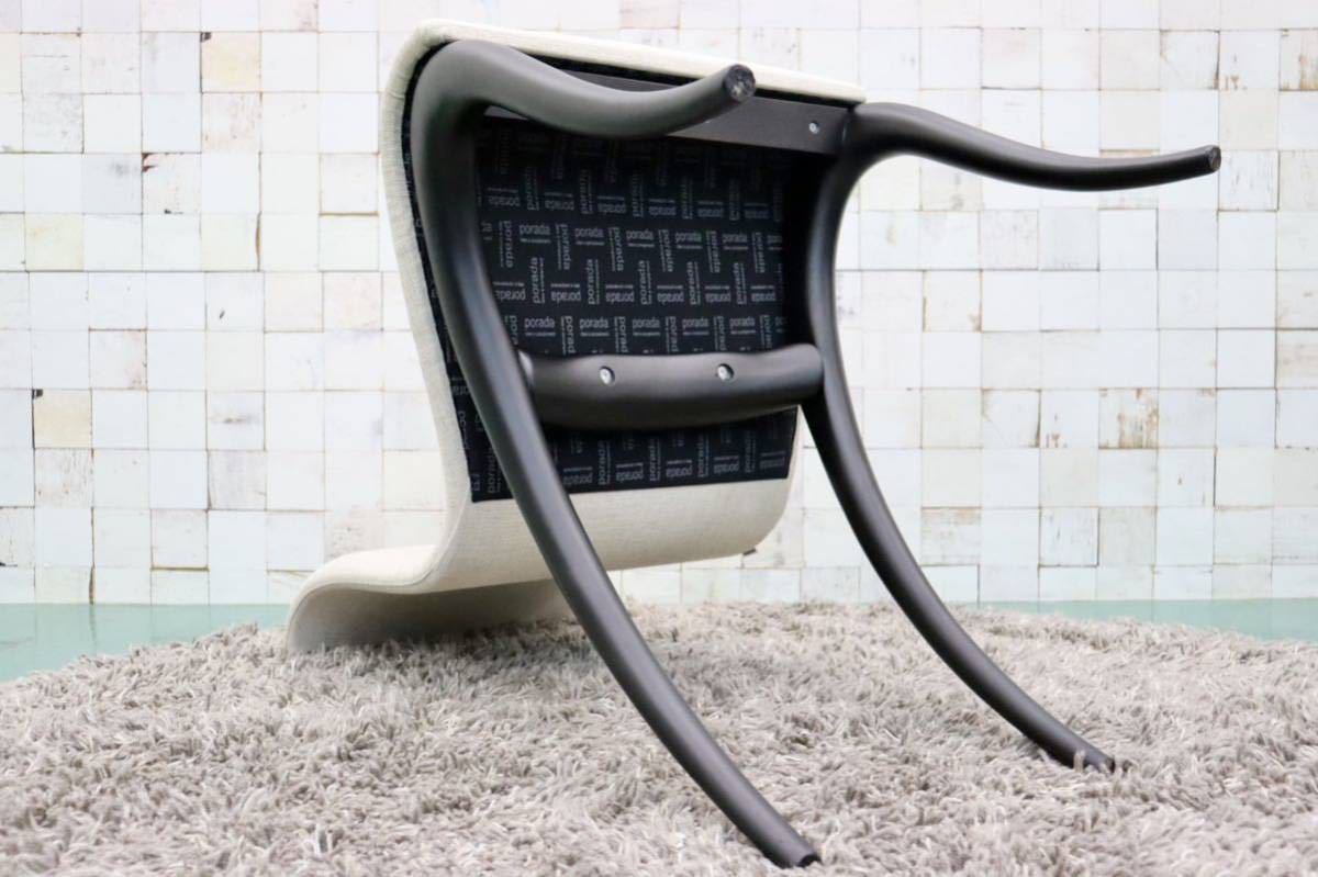 GMFT208B○porada / ポラダ ANXIE CHAIR アンクシーチェア ダイニングチェア ファブリック チェリー材 アクタス 定価約14万 新規張替え済