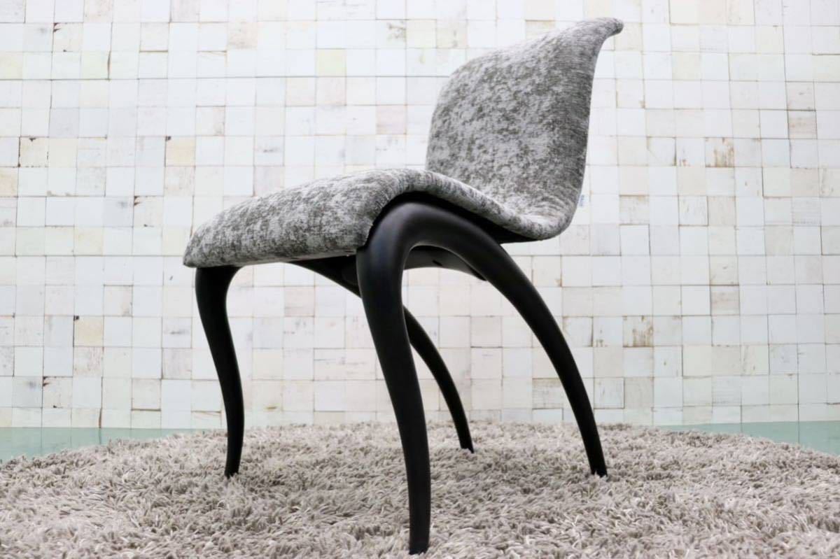 GMFT208C○porada / ポラダ ANXIE CHAIR アンクシーチェア ダイニングチェア ファブリック チェリー材 アクタス  定価約14万 新規張替え済