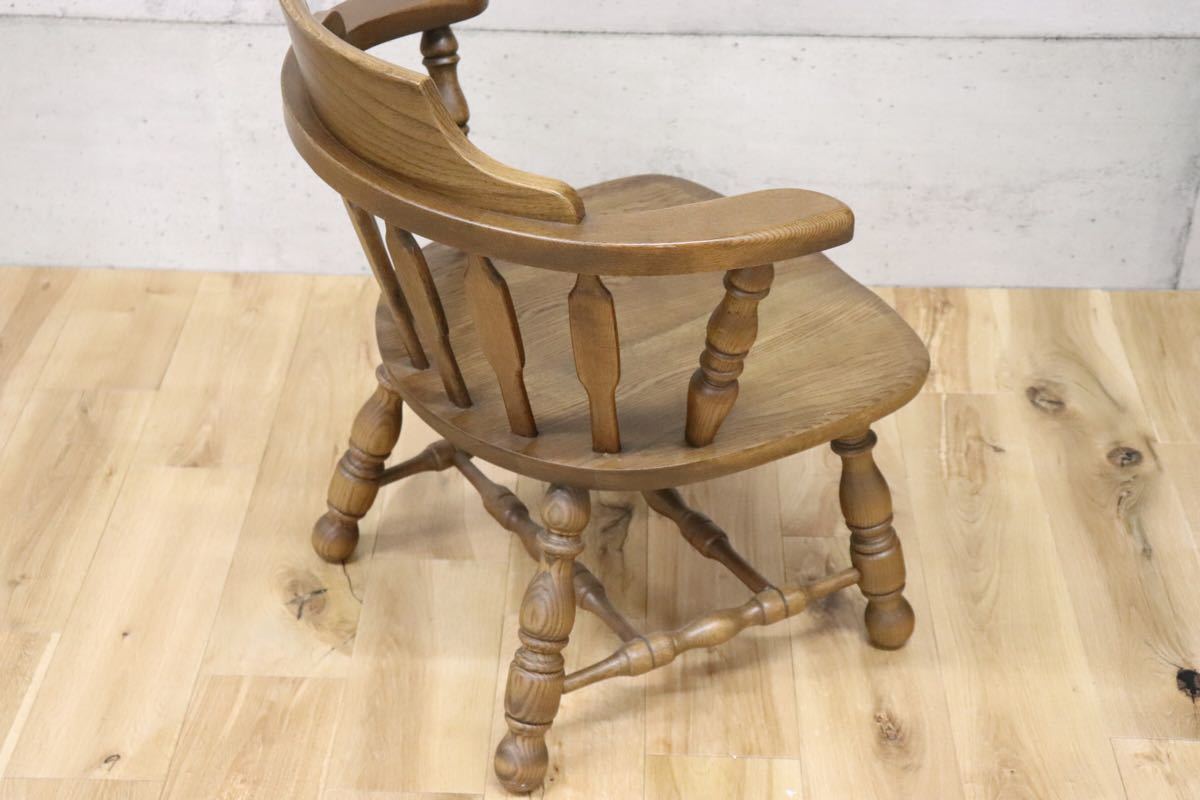 スモーカーズボウ アームチェア 無垢材 英国 カントリー スタイル アンティーク オランダ 椅子 キャプテンチェア gmct191 B