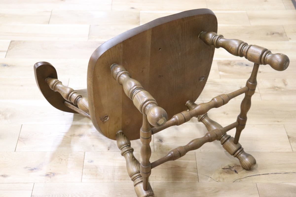 スモーカーズボウ アームチェア 無垢材 英国 カントリー スタイル アンティーク オランダ 椅子 キャプテンチェア gmct191 B