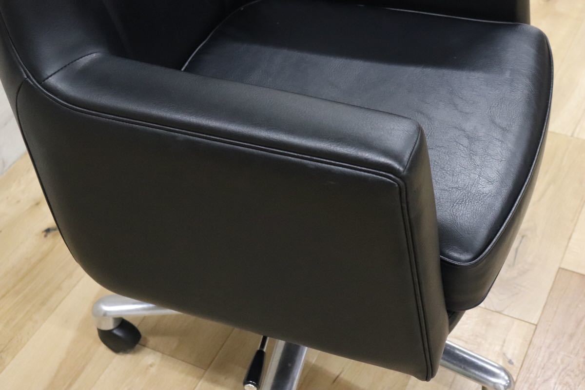 GMDTS55A ○ karimoku / カリモク デスクチェア ワークチェア 作業椅子 黒 ブラック 合皮 書斎 事務 オフィス チェア
