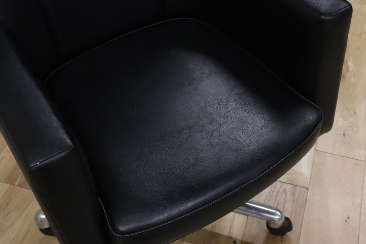 GMDTS55O○ karimoku / カリモク デスクチェア ワークチェア 作業椅子 黒 ブラック 合皮 書斎 事務 オフィス チェア