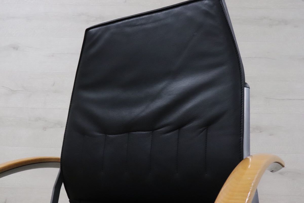 GMDKS287○ デスクチェア ワークチェア 作業椅子 オフィスチェア 黒 革張 ビンテージ チェア 高級 US モダン テレワーク