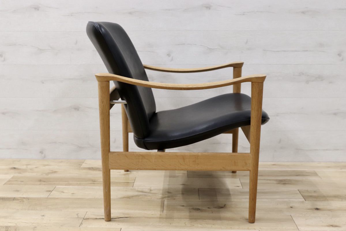 GMET232○ Fredrik Kayser / フレデリックカイザー イージーチェア Model 711 オーク材 本革 北欧ヴィンテージ  デンマーク Easy Chair