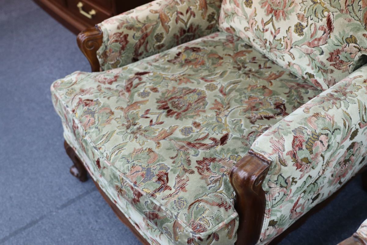 GMEN284○DREXEL HERITAGE / ドレクセルヘリテイジ Upholstery 1人掛けソファ アームチェア 2脚セット  定価約122万 US クラシック