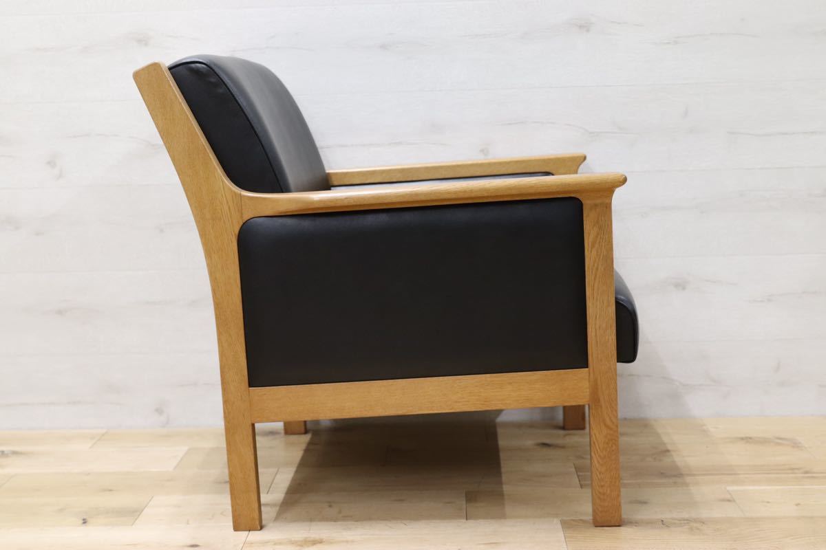 GMEK919B○北欧スタイル 1人掛けソファ シングルソファ ラウンジチェア イージーチェア オーク材 GE55 リプロダクト ハンスウェグナー