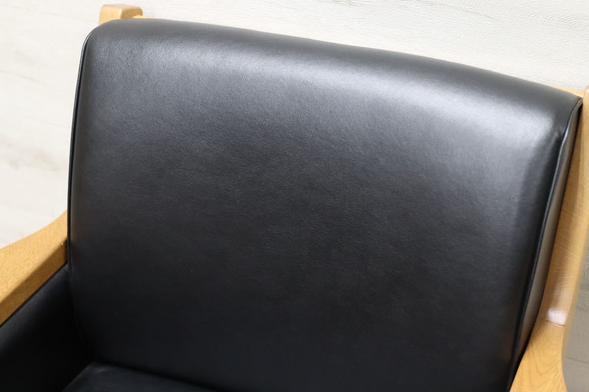 GMEK919B○北欧スタイル 1人掛けソファ シングルソファ ラウンジチェア イージーチェア オーク材 GE55 リプロダクト ハンスウェグナー