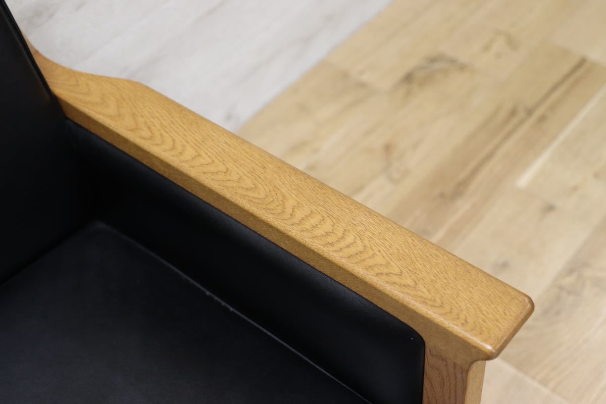 GMEK919B○北欧スタイル 1人掛けソファ シングルソファ ラウンジチェア イージーチェア オーク材 GE55 リプロダクト ハンスウェグナー