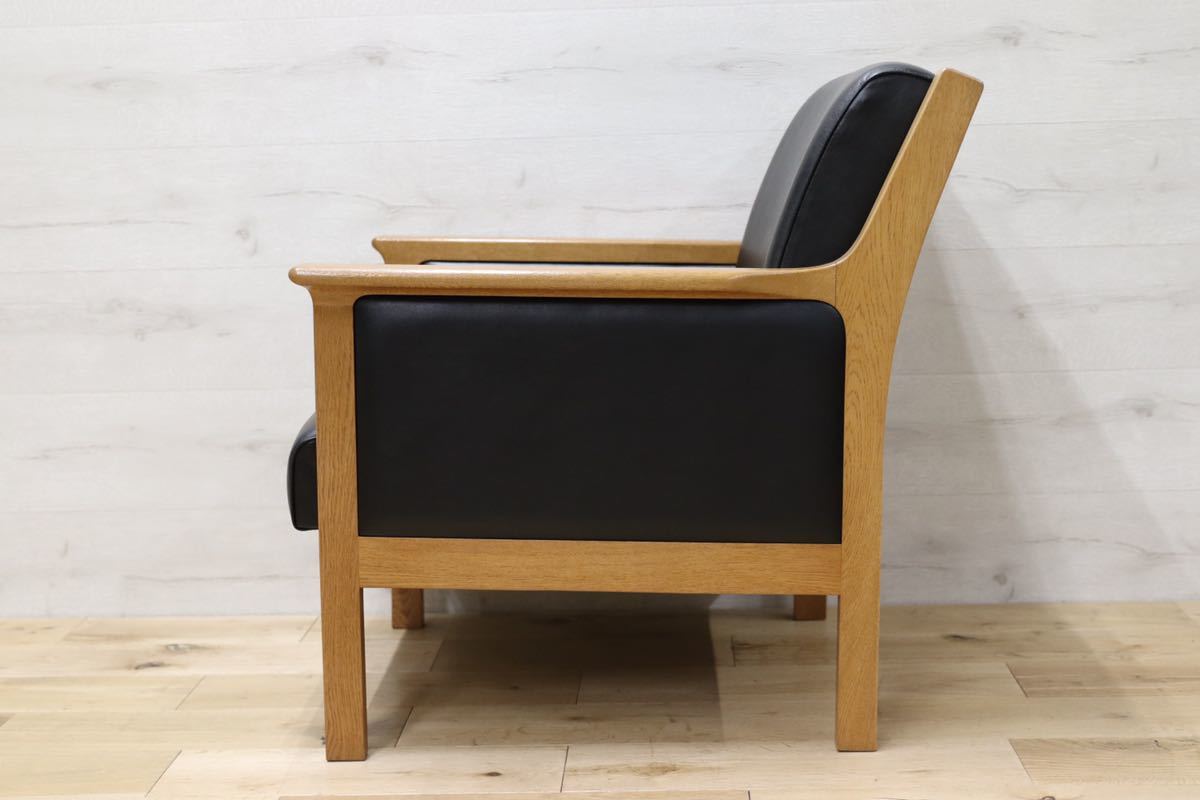 GMEK919B○北欧スタイル 1人掛けソファ シングルソファ ラウンジチェア イージーチェア オーク材 GE55 リプロダクト ハンスウェグナー