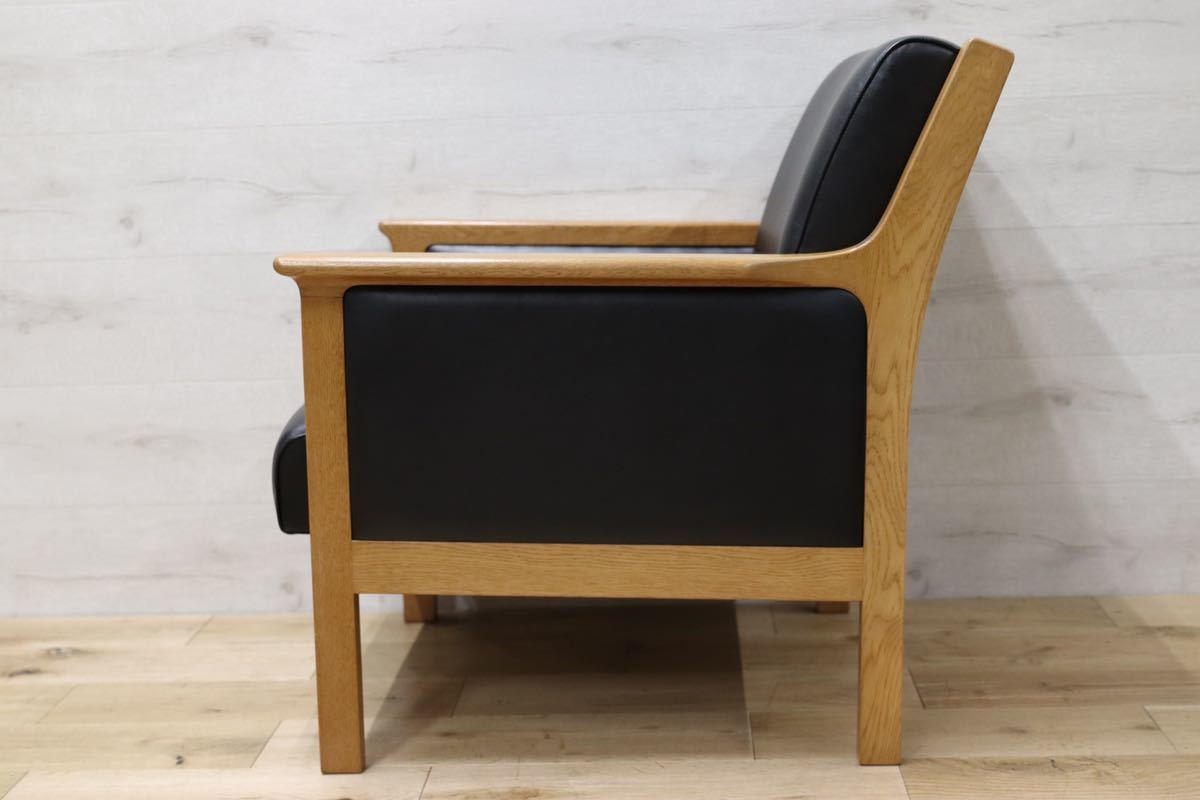 GMEK919D○北欧スタイル 1人掛けソファ シングルソファ ラウンジチェア イージーチェア オーク材 GE55 リプロダクト ハンスウェグナー