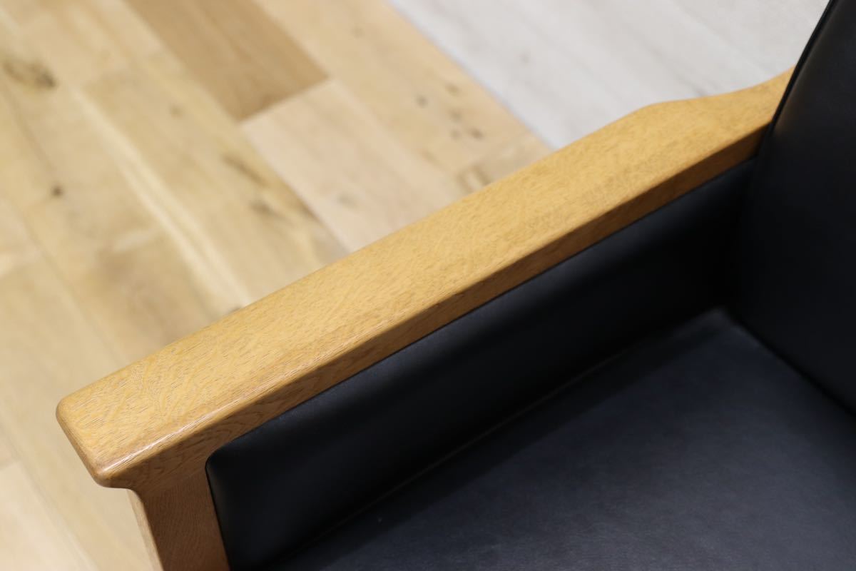 GMEK919D○北欧スタイル 1人掛けソファ シングルソファ ラウンジチェア イージーチェア オーク材 GE55 リプロダクト ハンスウェグナー