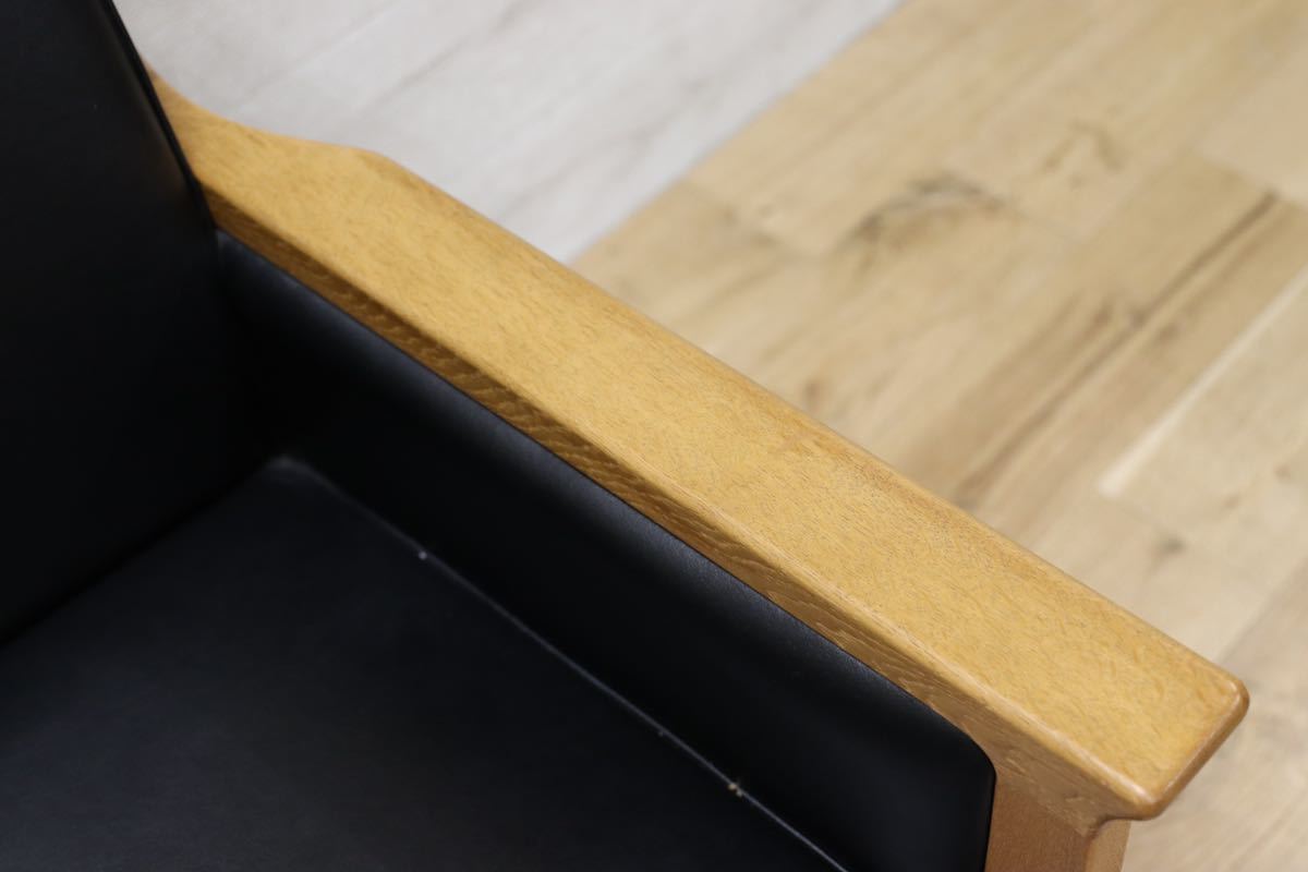 GMEK919D○北欧スタイル 1人掛けソファ シングルソファ ラウンジチェア イージーチェア オーク材 GE55 リプロダクト ハンスウェグナー