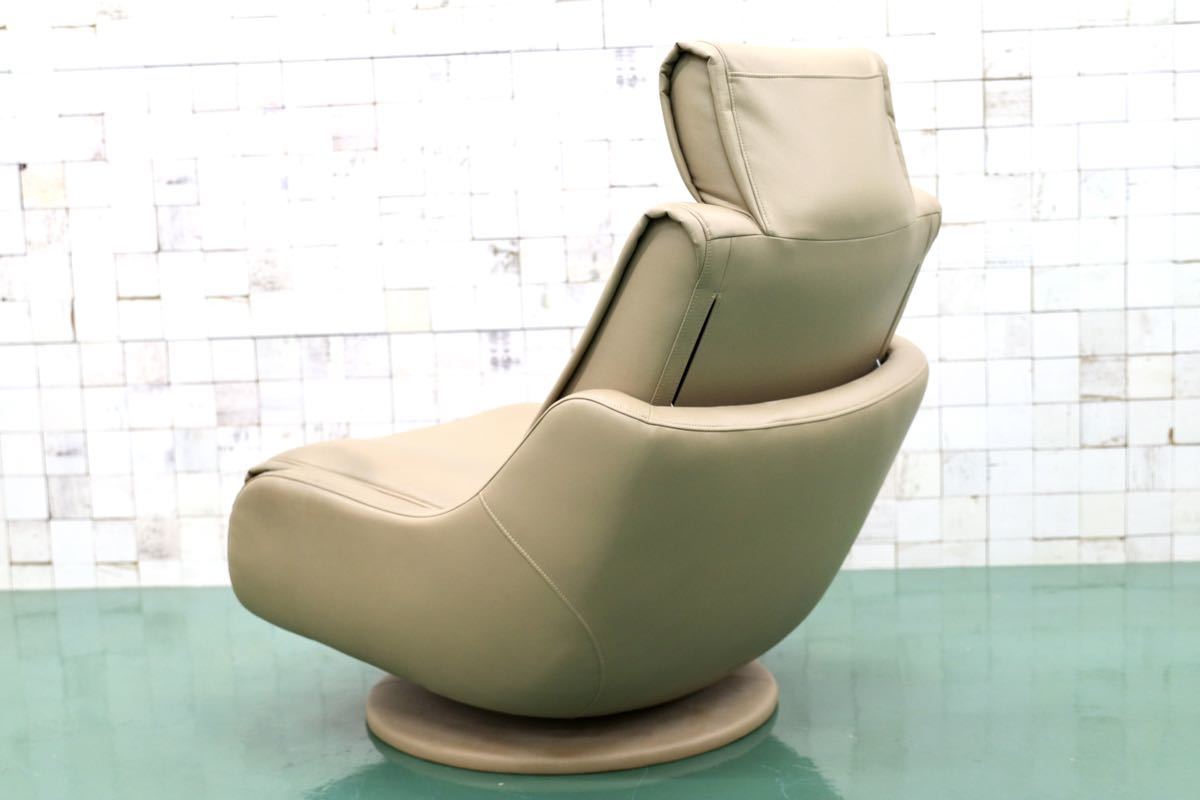 GMEH2F○karimoku / カリモク リクライニングチェア パーソナルチェア 1人掛け シングルソファ 回転椅子 ソフトレザー 定価13万