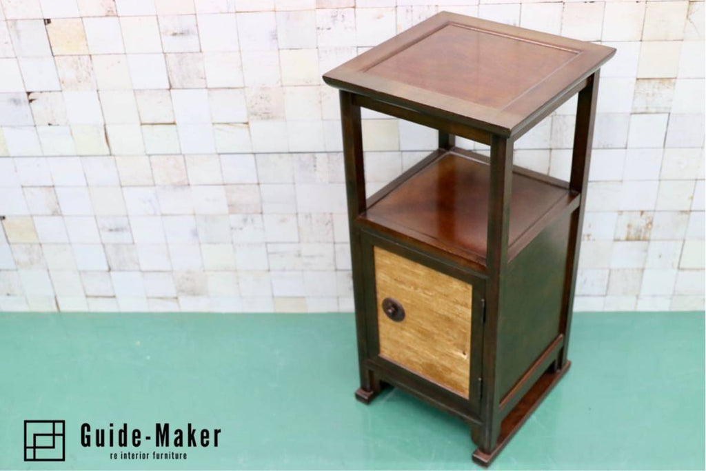 HR101 【レア】松本民芸家具 赤黒 八角膳 ミズメザクラ 飾り台 花台 座卓机 