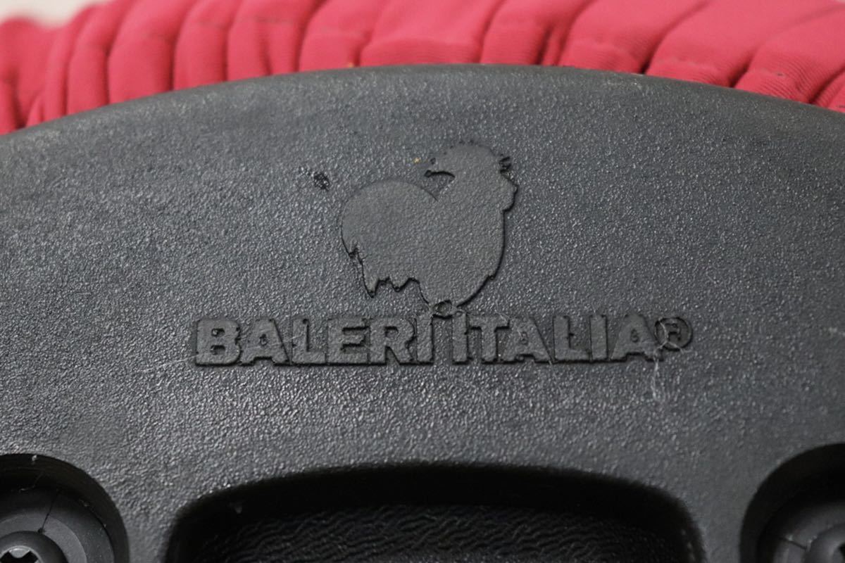 GMFN19K○Baleri Italia / バレリ イタリア Tatino タティーノ スツール オットマン ワインレッド 定価約8.2万  新規張替え済