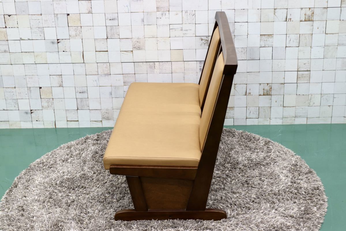 GMEK764○karimoku / カリモク 木挽 2人掛けベンチ ダイニングチェア 椅子 長椅子 合皮 タモ材