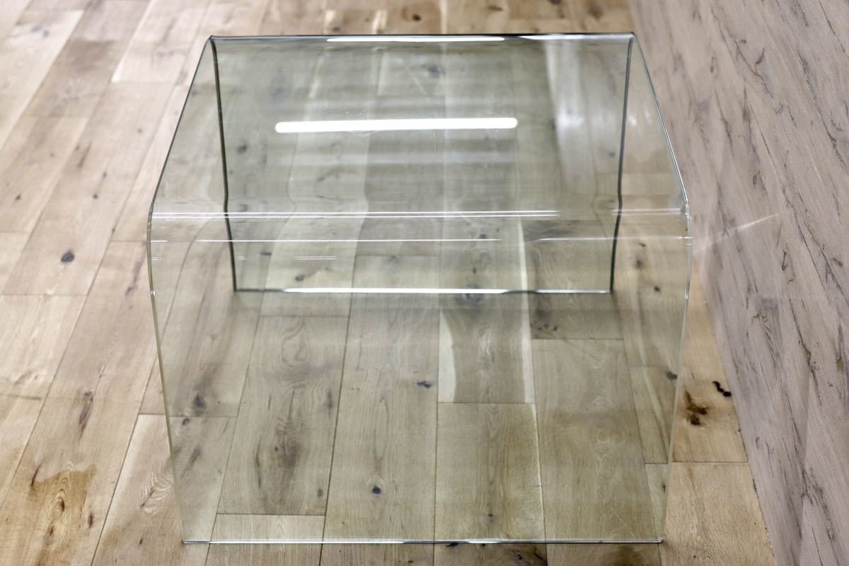 GMFH249○IDC大塚家具 コンチネンタル サイドテーブル 花台 コンソール テーブル 飾り台 ガラス製 展示品