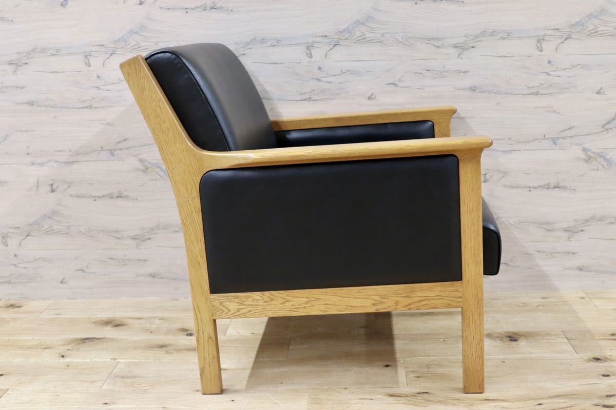 GMFK432B○北欧スタイル 1人掛けソファ シングルソファ ラウンジチェア イージーチェア オーク材 GE55 リプロダクト ハンスウェグナー