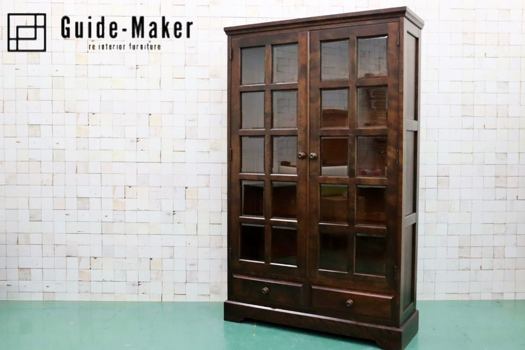 GMFS293○北海道民芸家具 本棚 本箱 キャビネット 飾り棚 食器棚 水屋  