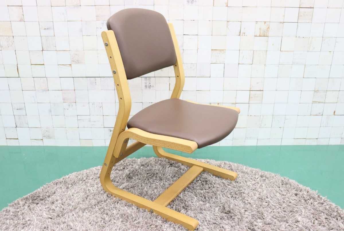 GMFH55○karimoku / カリモク キッズチェア 学習椅子 成長チェア デスクチェア チェア オーク材 曲木 高さ調整機能 ベネッセ 美品 約5万